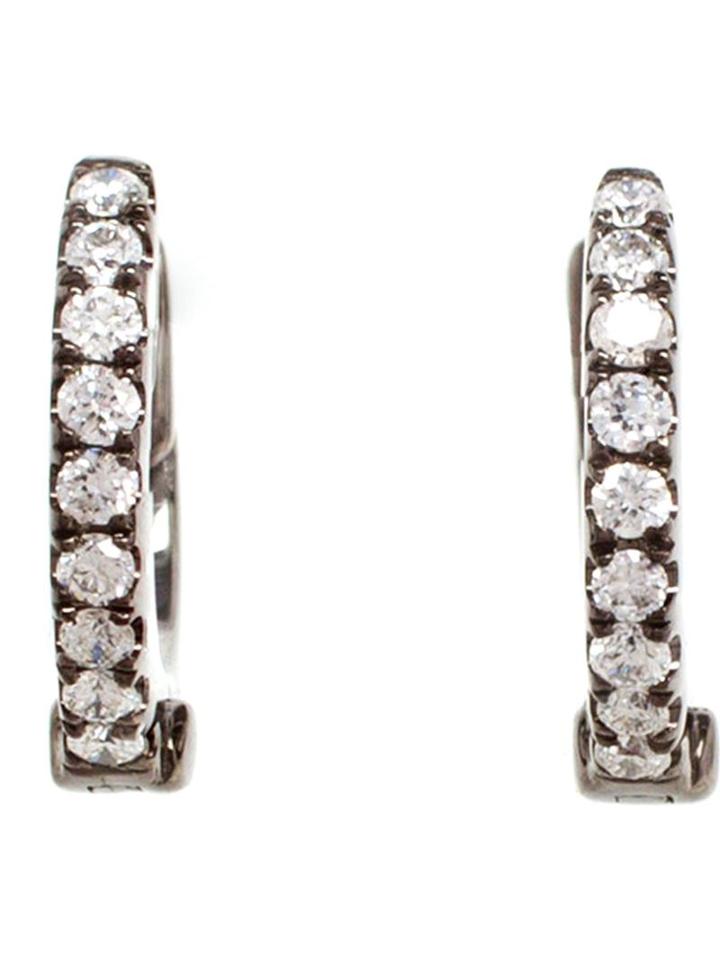Rosa De La Cruz 18kt Black Gold And Diamond Hoop Earrings