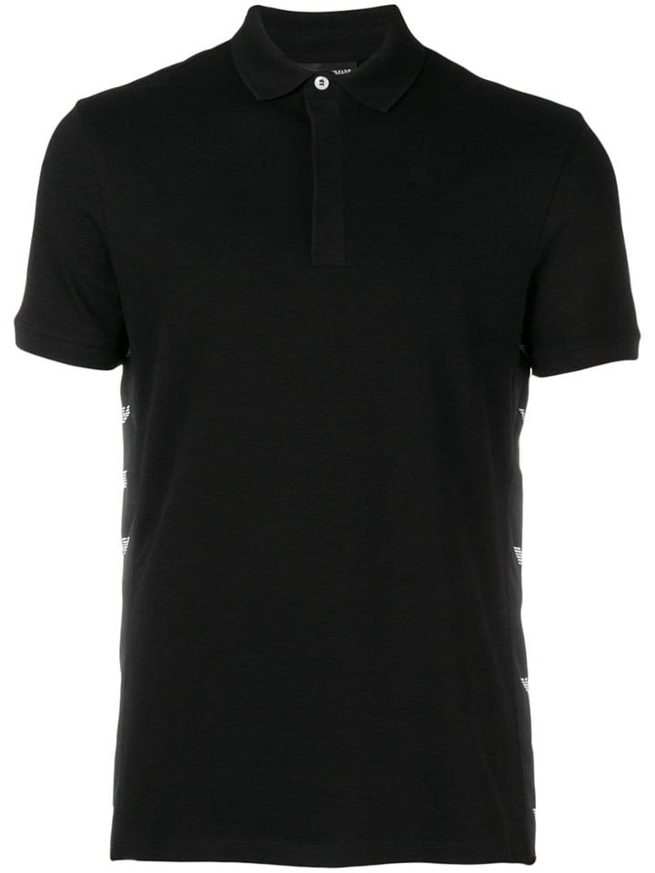 Emporio Armani Logo Sided Polo Shirt - Black