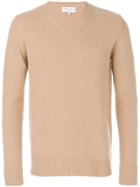 Officine Generale Classic V-neck Jumper - Nude & Neutrals