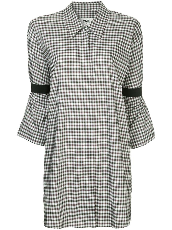 Mm6 Maison Margiela Checkered Flared Dress - White