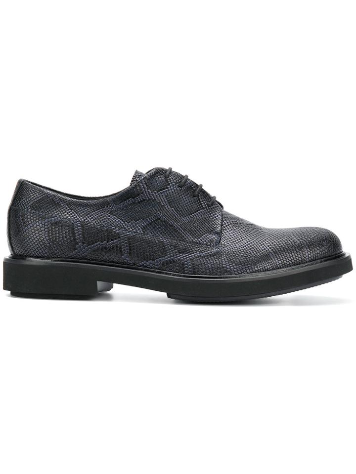 Emporio Armani Snake Print Lace-up Shoes - Black