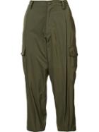 Yohji Yamamoto Cropped Trousers, Women's, Size: 2, Green, Polyester