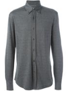 Brunello Cucinelli Button Collar Shirt, Men's, Size: Xxxl, Grey, Silk/cotton