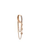 Kismet By Milka 14kt Rose Gold 3 Diamond Solitaire Chainy Hoop