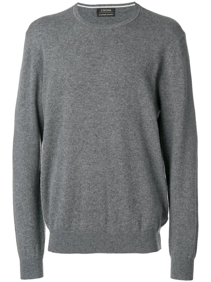 Z Zegna Round Neck Sweater - Grey