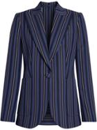Burberry Collegiate Stripe Wool Blend Blazer - Blue