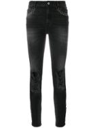 Just Cavalli Distressed Bead Detail Jeans - Black