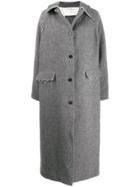 Kassl Editions Unfinished-pockets Single-breasted Coat - Grey