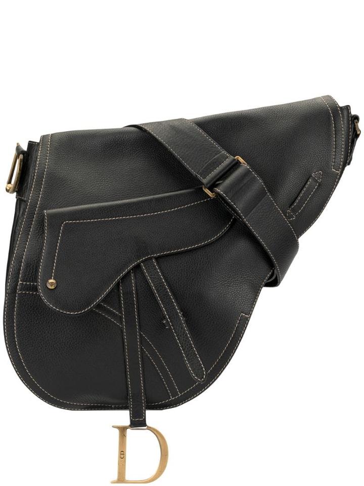Christian Dior Pre-owned Jumbo Xl Saddle Shoulder Bag - Black