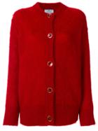 Prada Oversized Fuzzy Cardigan - Red