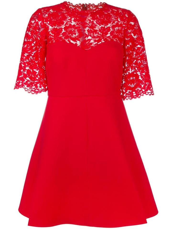 Valentino Lace Crepe Couture Dress, Women's, Size: 40, Silk/virgin Wool/polyamide
