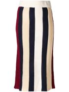 Jovonna Cecily Striped Knitted Skirt - Neutrals