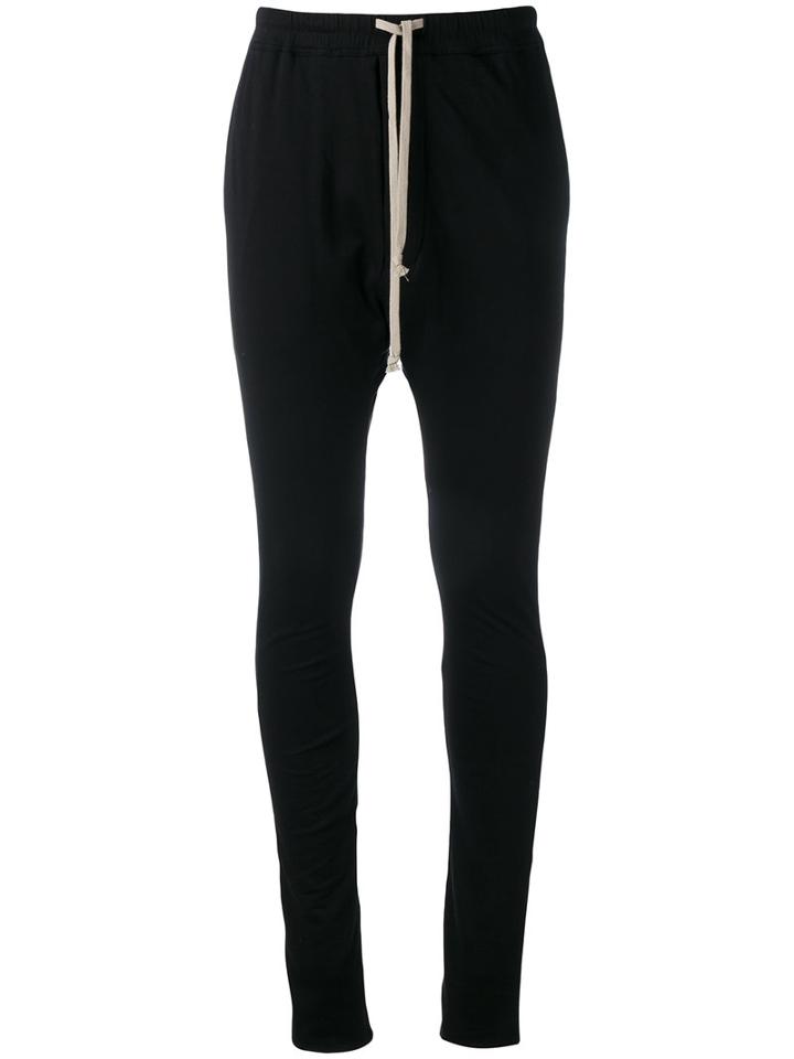 Rick Owens Drkshdw - Tie-waist Skinny Joggers - Women - Cotton - L, Black, Cotton
