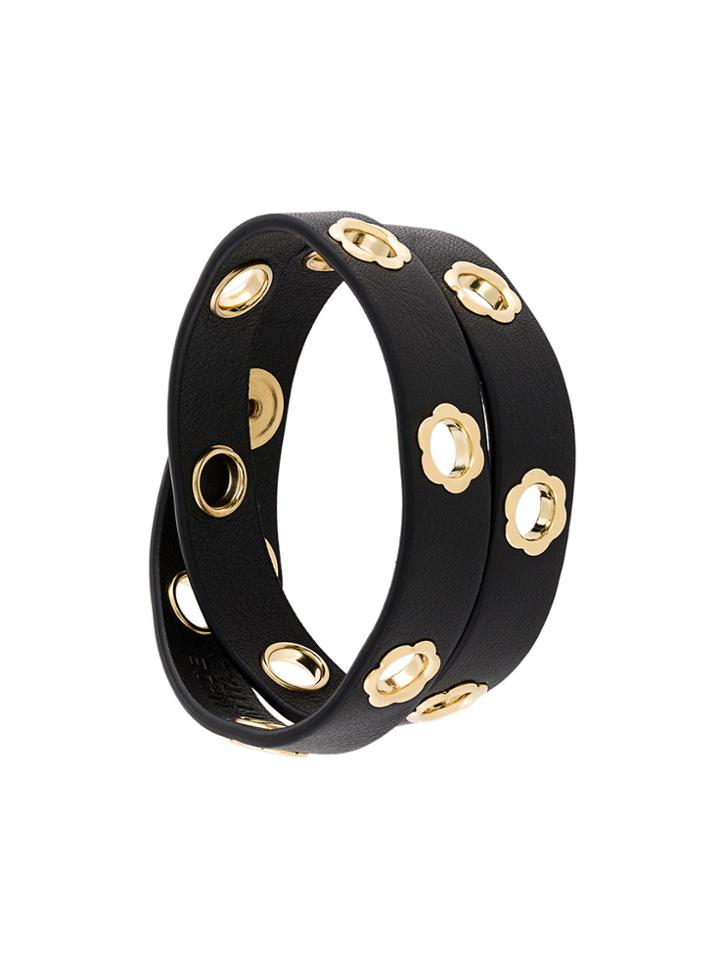 Salvatore Ferragamo Flower Wrap Bracelet - Black