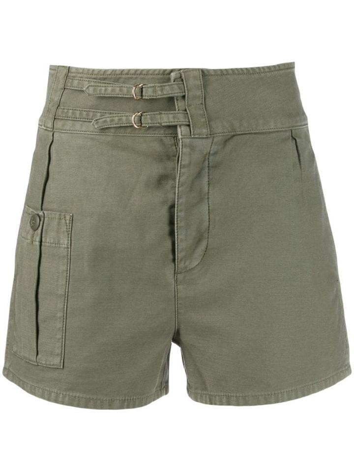 Frame Slim-fit Utility Shorts - Green