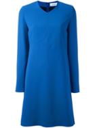 Courrèges Long Sleeve Shift Dress, Women's, Size: 34, Blue, Viscose/polyester/acetate