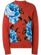Ami Alexandre Mattiussi Oversize Flowers Sweater - Orange