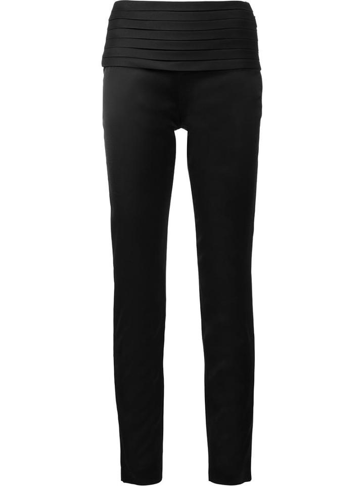 Moschino Slim Fit Trousers, Women's, Size: 42, Black, Polyester/rayon/virgin Wool