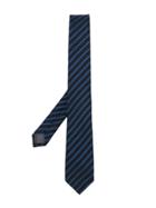 Z Zegna Diagonal Striped Tie - Black