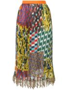 Kolor Mixed Print Pleated Skirt - Multicolour