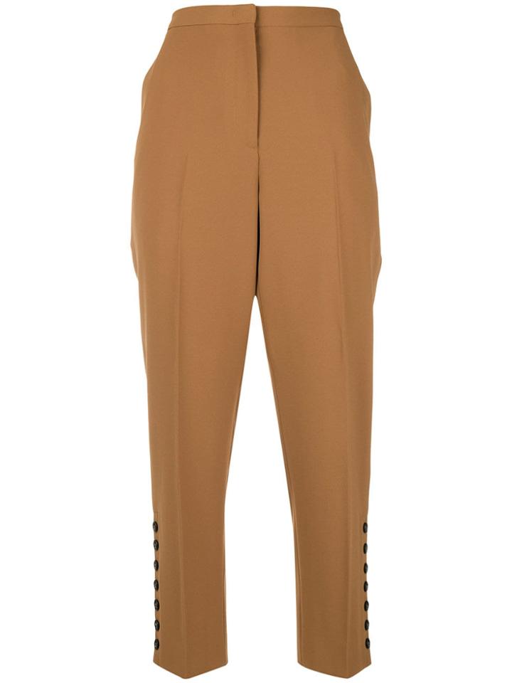 No21 Cropped High-waist Trousers - Brown