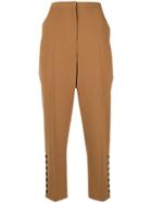 No21 Cropped High-waist Trousers - Brown