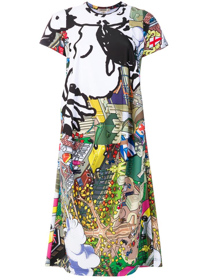 Comme Des Garçons Printed Cartoon T-shirt Dress - Multicolour