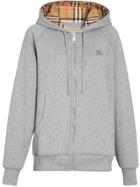 Burberry Vintage Check Detail Jersey Hooded Top - Grey