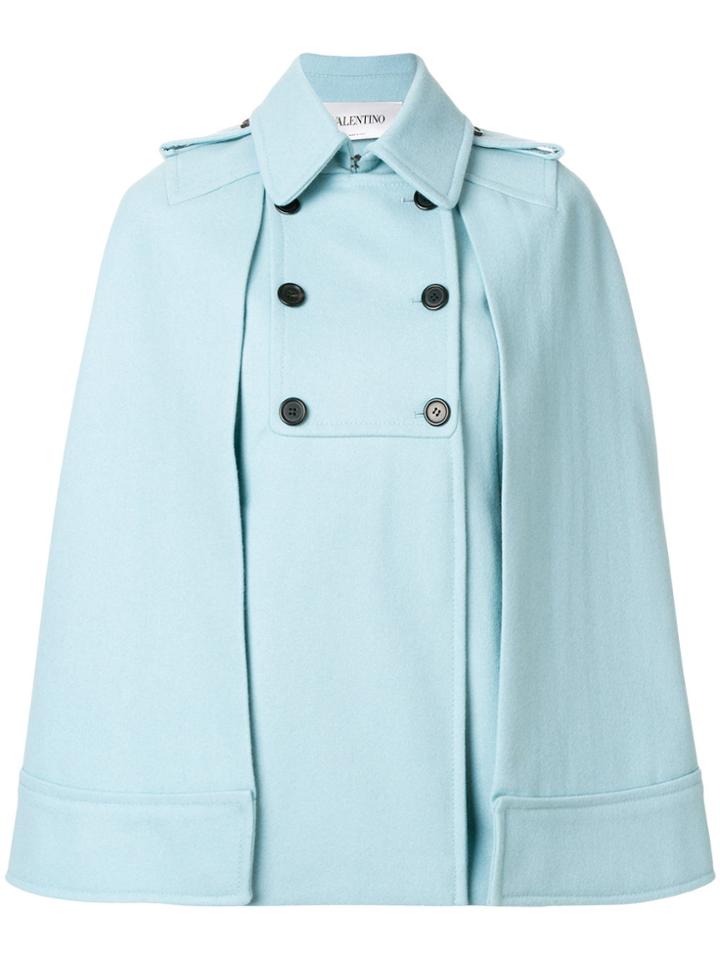 Valentino Trench Cape Coat - Blue
