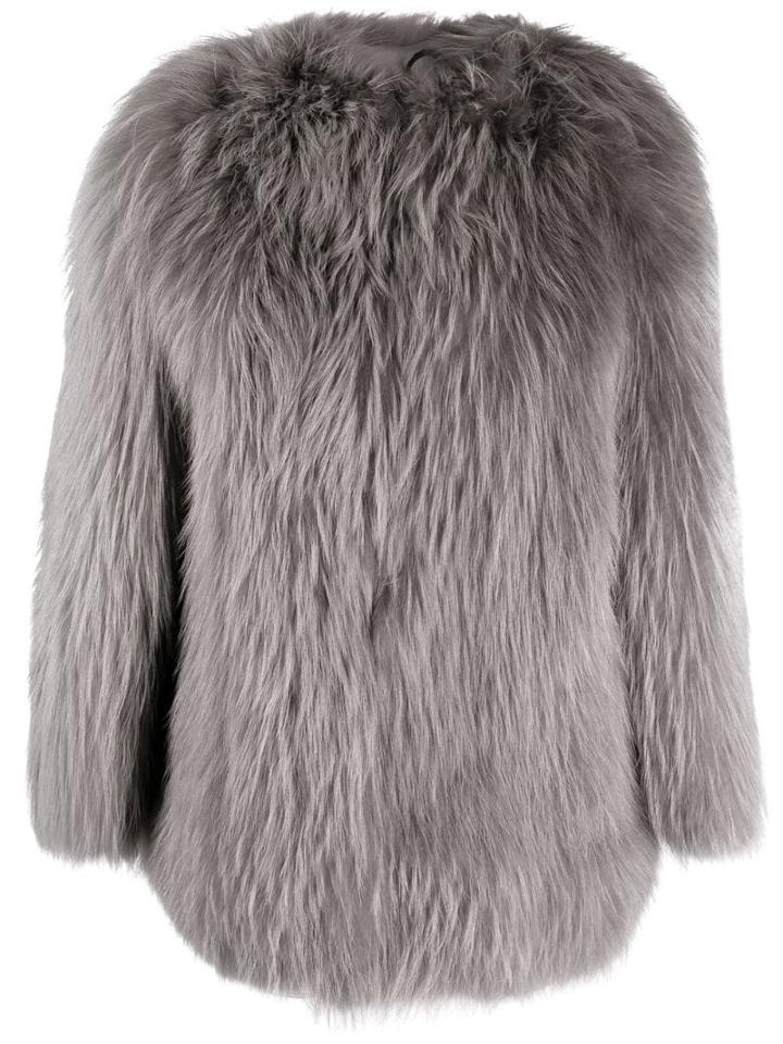 Numerootto Shaggy Coat - Grey