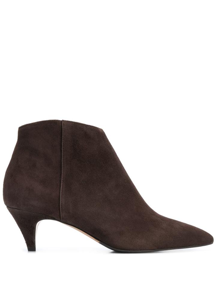 The Seller Kitten Heel Ankle Boots - Brown