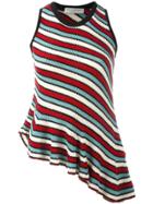 Philosophy Di Lorenzo Serafini Asymmetric Striped Knitted Blouse - Red