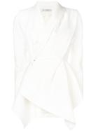 Poiret Long Draped Stan Blazer - White