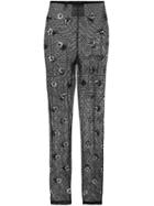 Moschino Crystal Embellished Leggings, Women's, Size: 36, Black, Cotton/polyamide/pvc