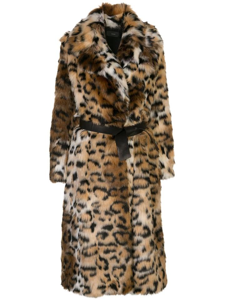 Alanui Oversized Leopard Print Coat - Brown