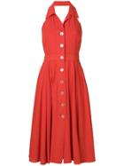 Lanvin Vintage 1974 Halterneck Dress - Red