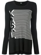 Karl Lagerfeld - Striped Top - Women - Polyester/viscose - Xs, Black, Polyester/viscose