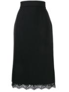Dolce & Gabbana Lace Hem Pencil Skirt - Black