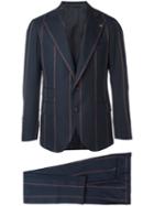 Gabriele Pasini Two-piece Striped Suit, Men's, Size: 48, Blue, Polyester/wool/viscose