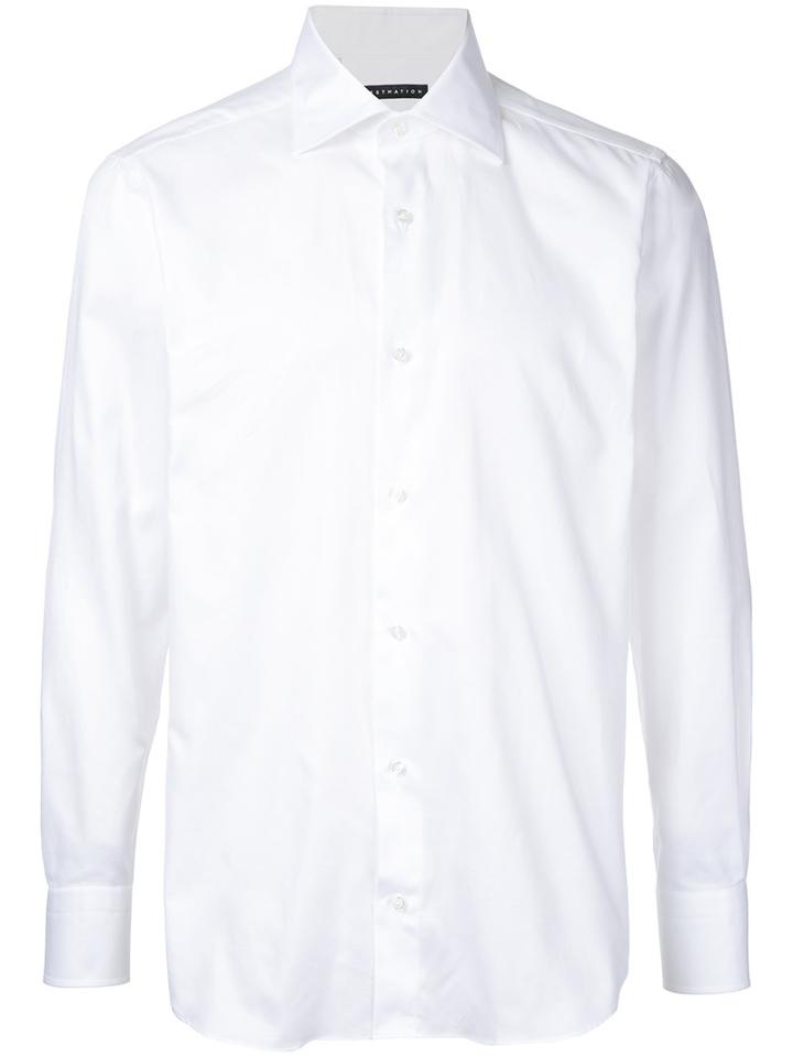 Estnation Long-sleeve Shirt, Men's, Size: 39, White, Cotton