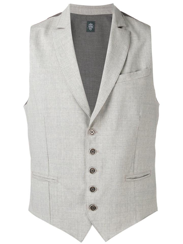 Eleventy Classic Waistcoat, Men's, Size: Small, Nude/neutrals, Wool/spandex/elastane