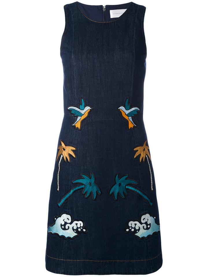 Victoria Victoria Beckham - Multi-patch Dress - Women - Cotton/polyester/lyocell - 8, Blue, Cotton/polyester/lyocell