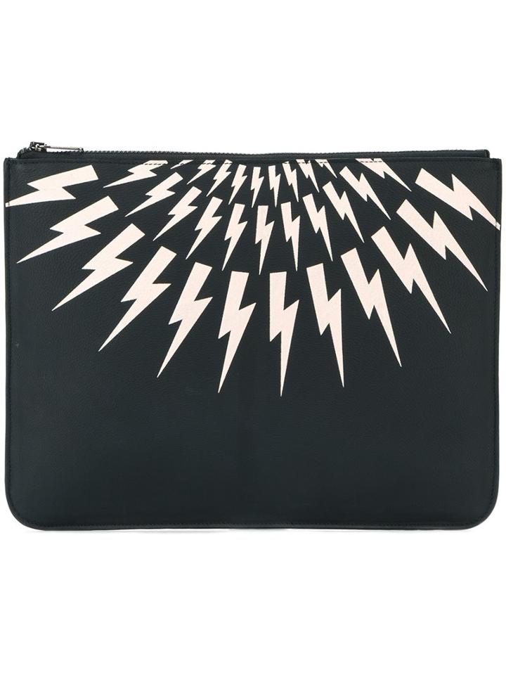 Neil Barrett 'thunder' Clutch, Women's, Black