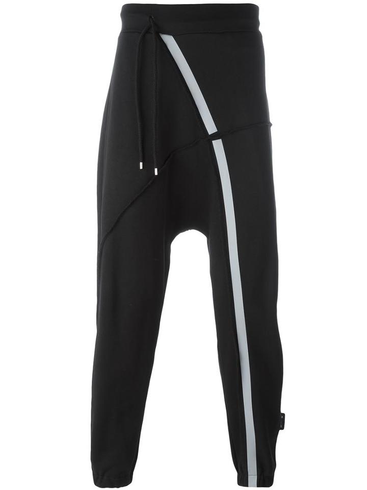 Numero00 Drop Crotch Track Pants, Men's, Size: Large, Black, Cotton