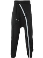 Numero00 Drop Crotch Track Pants, Men's, Size: Large, Black, Cotton