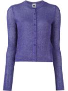 M Missoni Soft Metallic Effect Cardigan, Women's, Size: 44, Blue, Polyamide/metallic Fibre