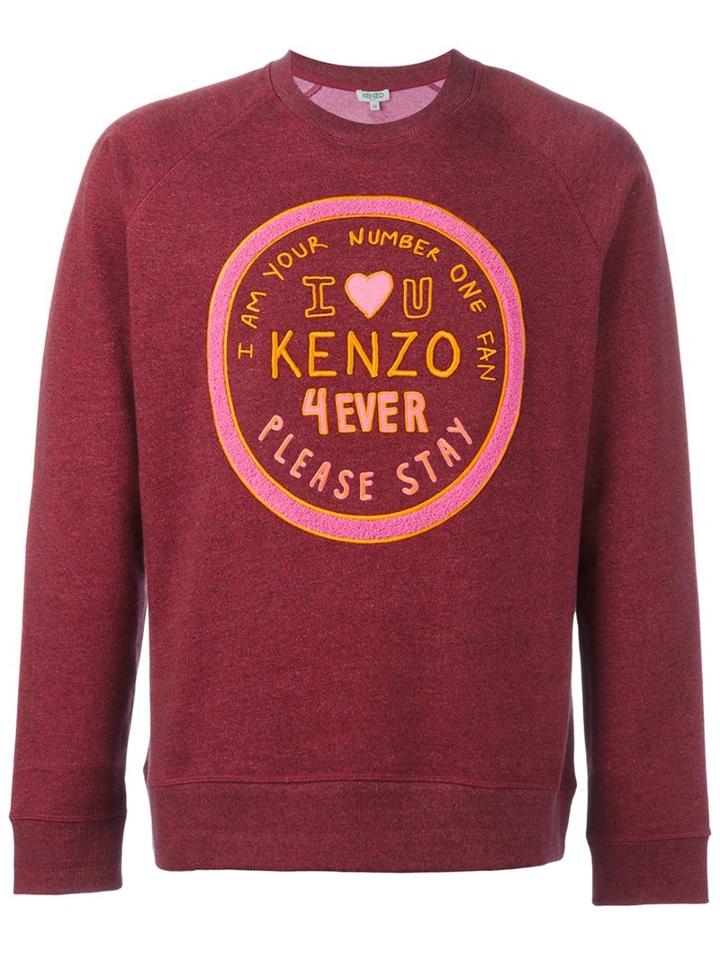 Kenzo 'please Stay' Sweatshirt, Men's, Size: Xs, Pink/purple, Cotton