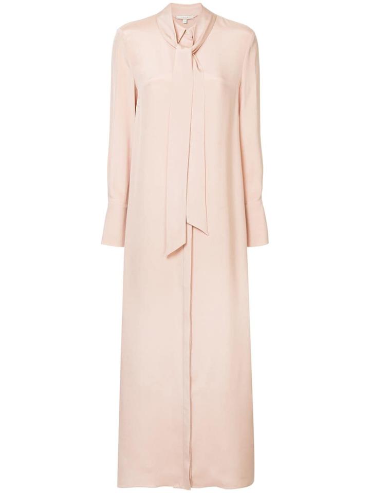 Layeur Tie Neck Shirt Dress - Pink & Purple