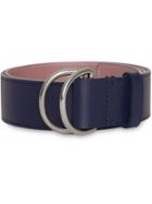 Burberry Leather Double D-ring Belt - Blue