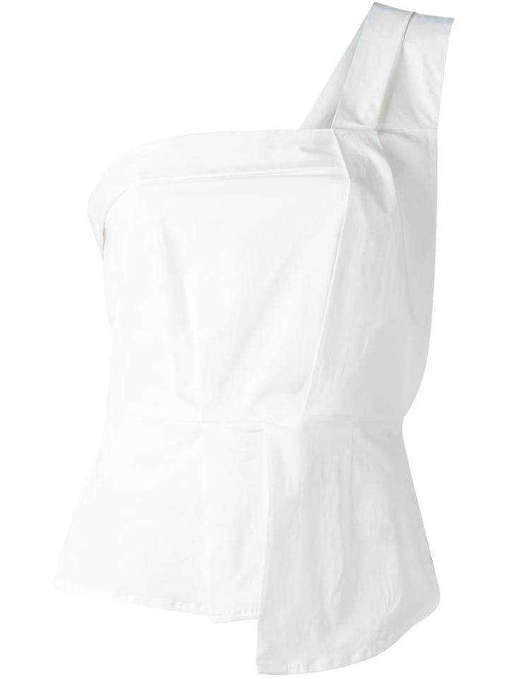 Erika Cavallini One-shoulder Top, Women's, Size: 40, White, Cotton/spandex/elastane